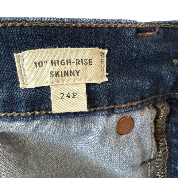 Madewell 10” High Rise Skinny Jeans Hayes Wash Sz 24P Petite - Picture 6 of 8